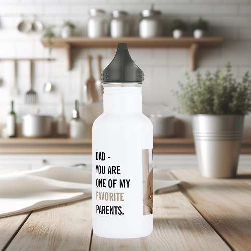 Modern Collage Photo  Happy Fathers Day Gift Stainless Steel Water Bottle