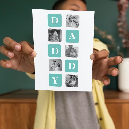 Modern Collage Photo  Happy Fathers Day Gift Thank You Card