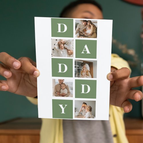 Modern Collage Photo  Happy Fathers Day Gift Thank You Card