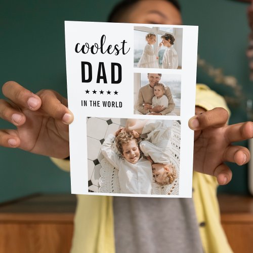 Modern Collage Photo Happy  Fathers Day Gift Thank You Card