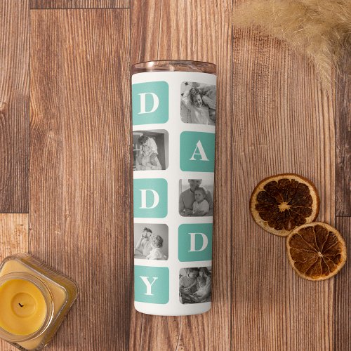 Modern Collage Photo  Happy Fathers Day Gift Thermal Tumbler