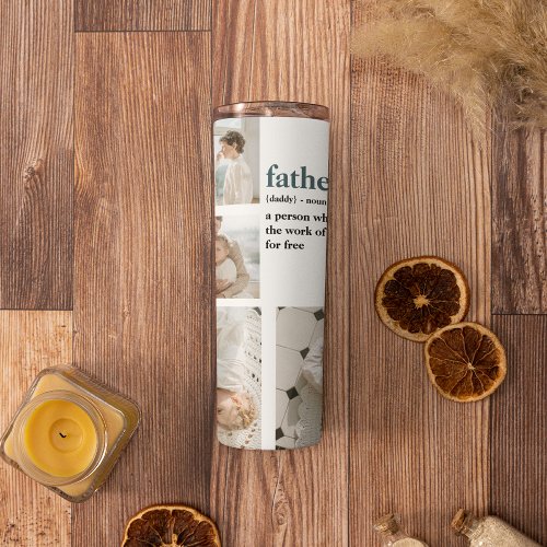 Modern Collage Photo Happy Fathers Day Gift Thermal Tumbler