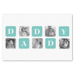 Modern Collage Photo  Happy Fathers Day Gift Tissue Paper
