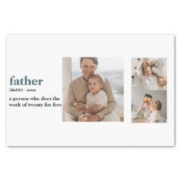 Modern Collage Photo Happy Fathers Day Gift Tissue Paper