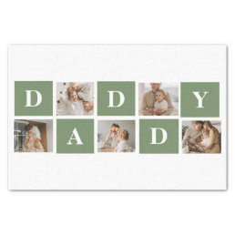 Modern Collage Photo &amp; Happy Fathers Day Gift Tissue Paper