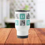 Modern Collage Photo  Happy Fathers Day Gift Travel Mug<br><div class="desc">Introducing the Modern Collage Photo Happy Father's Day Gift in a mint color theme. This unique and personalized gift is designed to celebrate the special bond between a father and their loved ones.The Modern Collage Photo Happy Father's Day Gift is a beautifully crafted collage frame that can be customized with...</div>