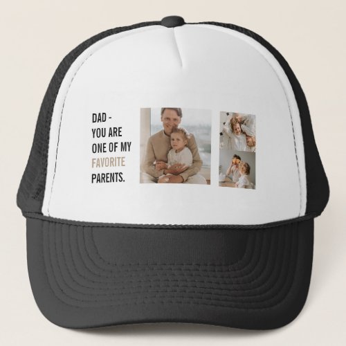 Modern Collage Photo  Happy Fathers Day Gift Trucker Hat