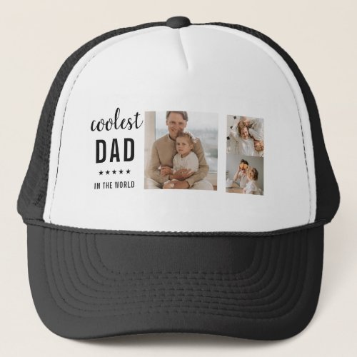 Modern Collage Photo Happy  Fathers Day Gift Trucker Hat