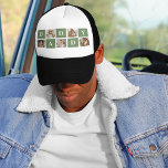 Modern Collage Photo & Happy Fathers Day Gift Trucker Hat<br><div class="desc">A modern collage photo is a creative way to celebrate and honor someone special in your life, such as your father, on Father's Day. It involves compiling various photos and arranging them together in a visually appealing manner to create a cohesive and meaningful composition. To create a modern collage photo...</div>