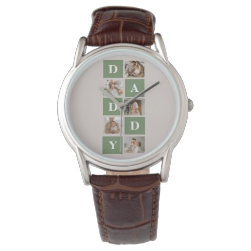 Modern Collage Photo  Happy Fathers Day Gift Watch