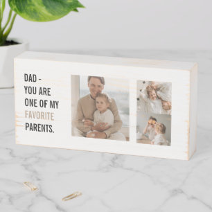 Modern Collage Photo & Happy Fathers Day Gift Wooden Box Sign