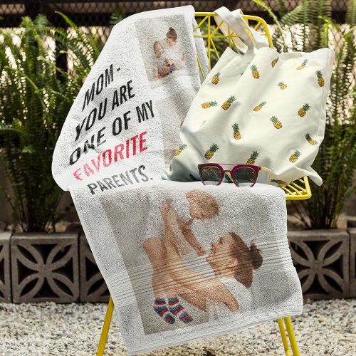 Modern Collage Photo  Happy Mothers Day Gift Bath Towel Set