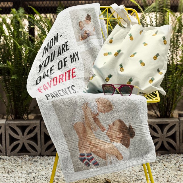Modern Collage Photo & Happy Mothers Day Gift Bath Towel Set (Creator Uploaded)