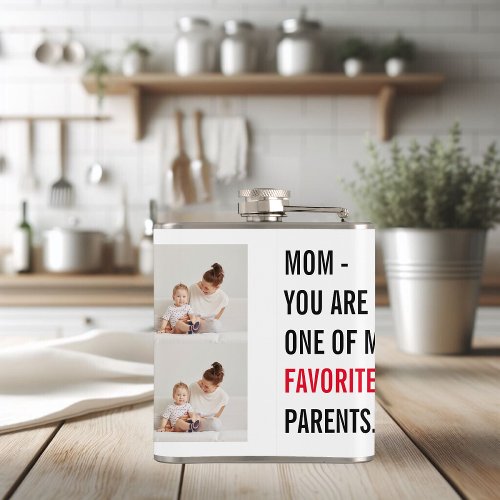 Modern Collage Photo  Happy Mothers Day Gift Flask