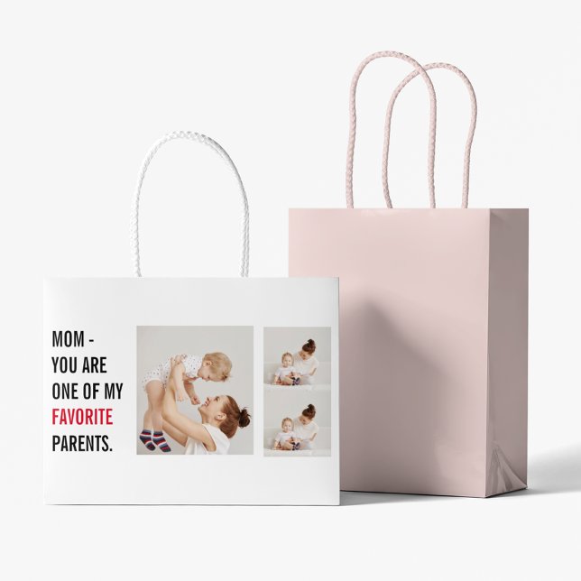 Modern Collage Photo & Happy Mothers Day Gift Large Gift Bag (Creator Uploaded)