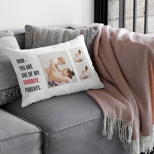 Modern Collage Photo  Happy Mothers Day Gift Lumbar Pillow