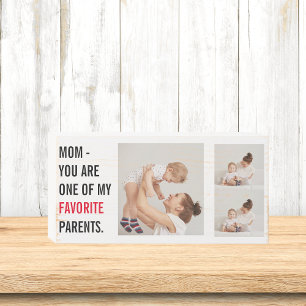 Modern Collage Photo & Happy Mothers Day Gift Wooden Box Sign