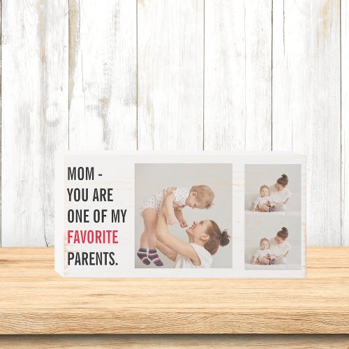 Modern Collage Photo  Happy Mothers Day Gift Wooden Box Sign