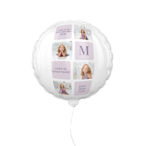 Modern Collage Photo Happy Mothers Day Purple Gift Balloon