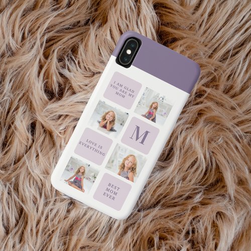 Modern Collage Photo Happy Mothers Day Purple Gift iPhone XS Max Case