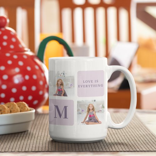 Modern Collage Photo Happy Mothers Day Purple Gift Coffee Mug