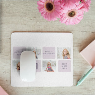 Modern Collage Photo Happy Mothers Day Purple Gift Mouse Pad
