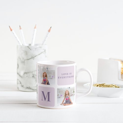 Modern Collage Photo Happy Mothers Day Purple Gift Mug