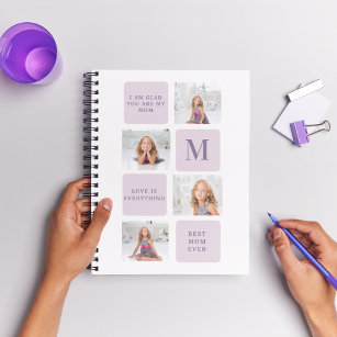 Modern Collage Photo Happy Mothers Day Purple Gift Notebook