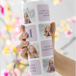 Modern Collage Photo Happy Mothers Day Purple Gift Thermal Tumbler
