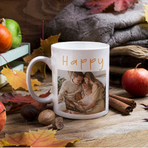 Modern Collage Photo & Happy Thanksgiving Coffee Mug