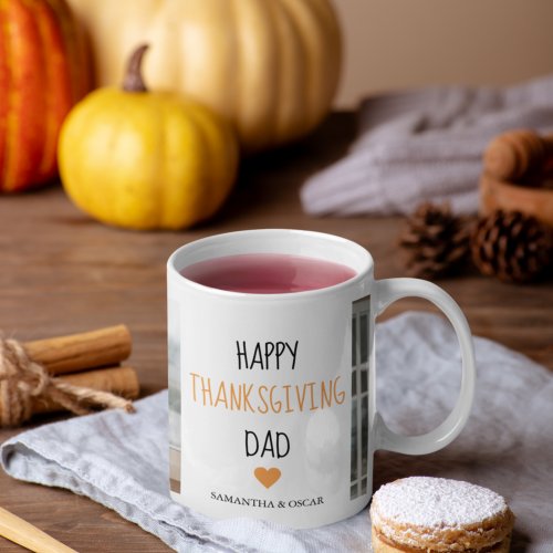 Modern Collage Photo  Happy Thanksgiving Dad Coffee Mug
