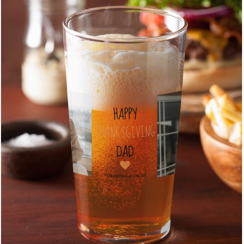 Modern Collage Photo  Happy Thanksgiving Dad Glass