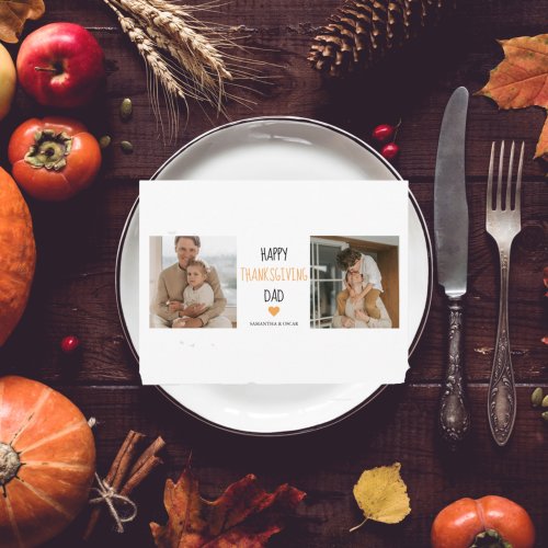 Modern Collage Photo  Happy Thanksgiving Dad Postcard