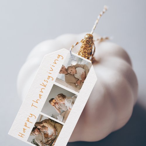Modern Collage Photo  Happy Thanksgiving Gift Tags