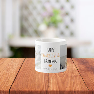 Modern Collage Photo Happy Thanksgiving Grandma Espresso Cup