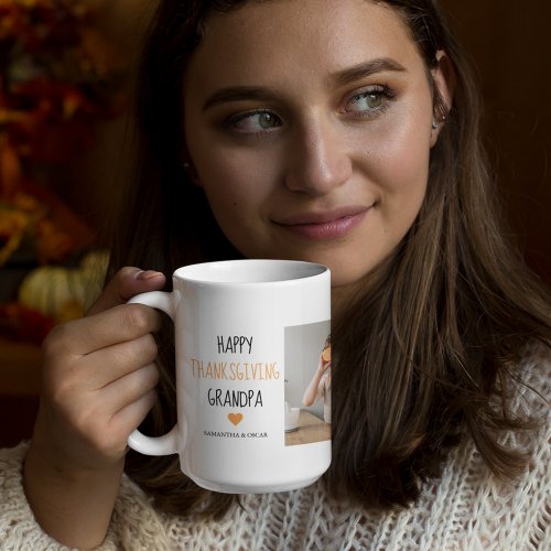 Modern Collage Photo Happy Thanksgiving Grandpa Coffee Mug