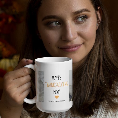 Modern Collage Photo Happy Thanksgiving Mom Coffee Mug