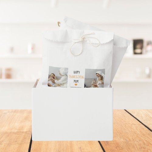 Modern Collage Photo Happy Thanksgiving Mom Favor Bag