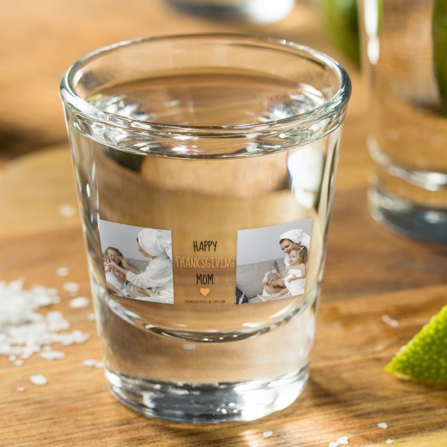 Modern Collage Photo Happy Thanksgiving Mom Shot Glass (Creator Uploaded)
