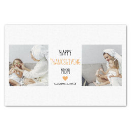 Modern Collage Photo Happy Thanksgiving Mom Tissue Paper