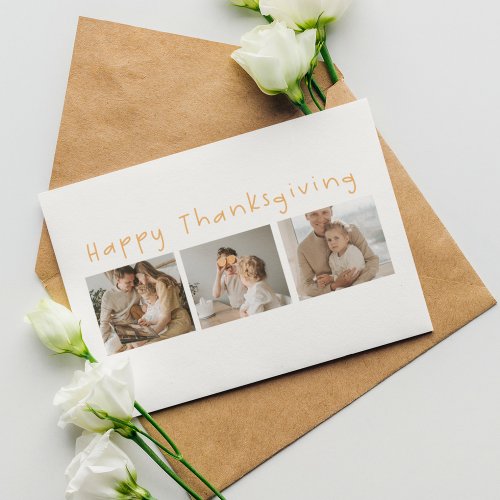 Modern Collage Photo  Happy Thanksgiving Postcard