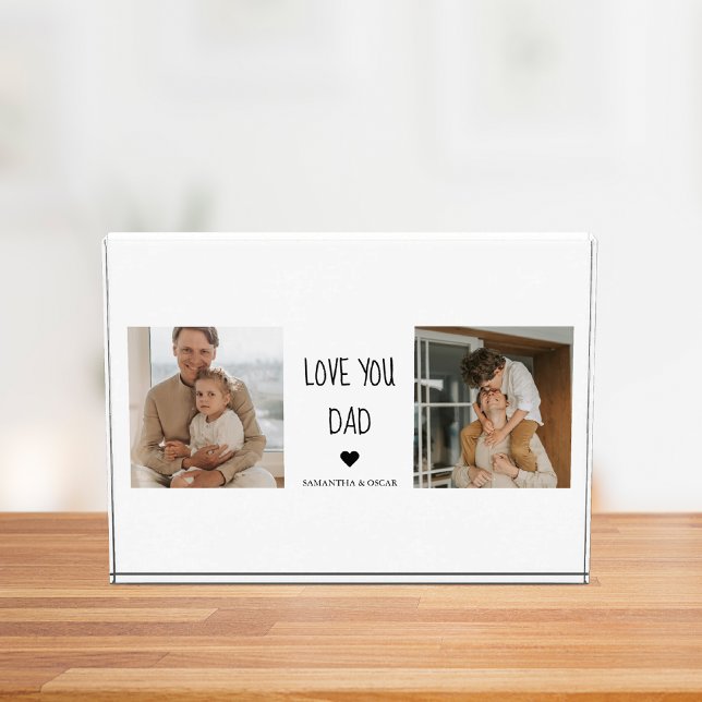 Modern Collage Photo & Love You Dad Gift Block (Creator Uploaded)