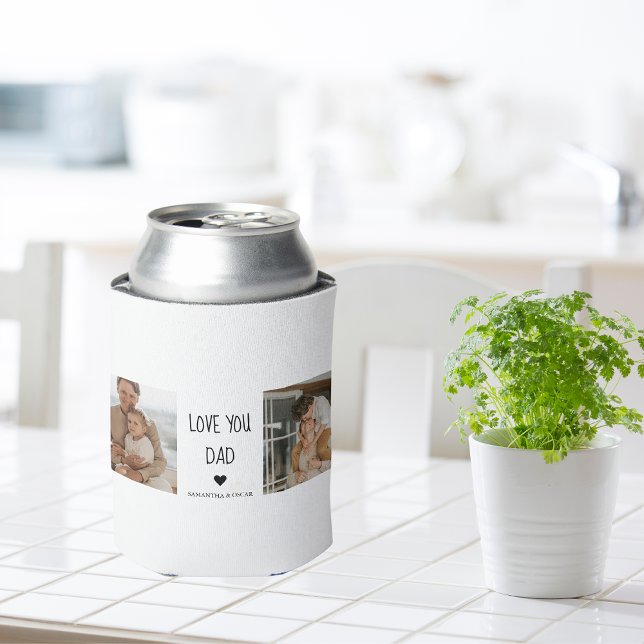 Modern Collage Photo & Love You Dad Gift Can Cooler (Creator Uploaded)