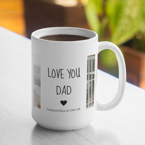 Modern Collage Photo  Love You Dad Gift Coffee Mug