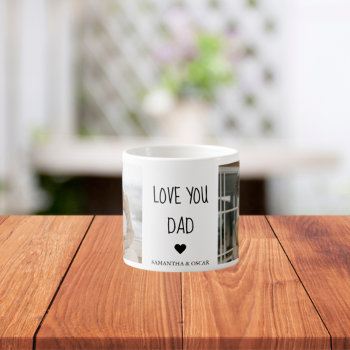 Modern Collage Photo & Love You Dad Gift Espresso Cup by LovePattern at Zazzle
