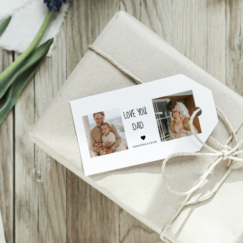 Modern Collage Photo  Love You Dad Gift Gift Tags
