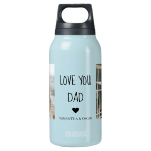 Modern Collage Photo & Love You Dad Gift Insulated Water Bottle