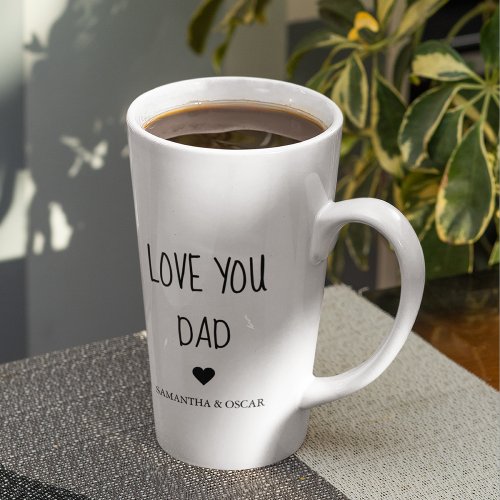 Modern Collage Photo  Love You Dad Gift Latte Mug