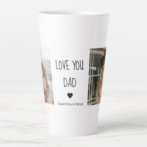 Modern Collage Photo  Love You Dad Gift Latte Mug