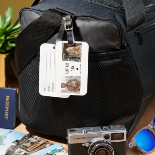 Modern Collage Photo  Love You Dad Gift Luggage Tag